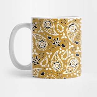 Beautiful Paisley Floral Pattern - Butternut Yellow Mustard Mug